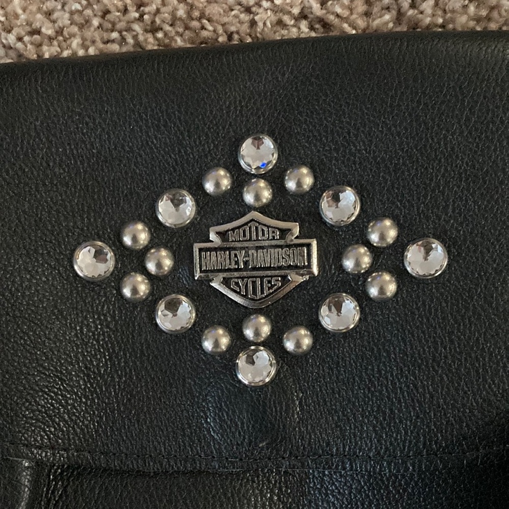 LIKE-NEW Genuine Harley-Davidson Black Leather Shoulder Bag